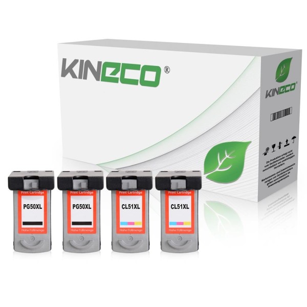 Kineco Multipack 4 Patronen Canon PG50 CL51 2xbk 2xcol