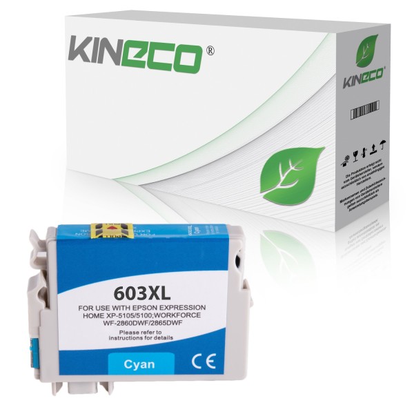Tintenpatrone kompatibel zu Epson WF-2810 603XL C13T03A24010 XL Cyan