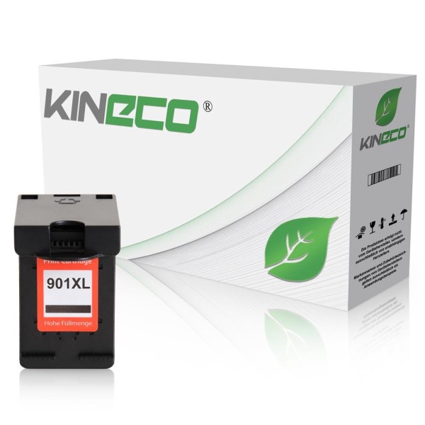 Kineco kompatibel für HP Tintenpatrone CC654AE / 901XL Schwarz [XL Füllmenge]