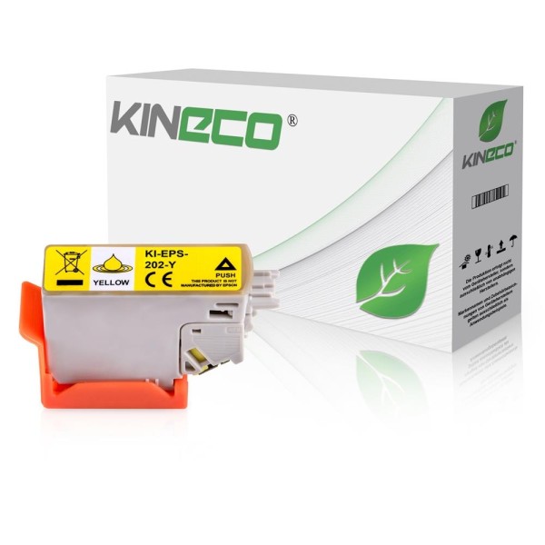 Kineco kompatibel für Epson Tintenpatrone C13T02F44010 / 202 Gelb