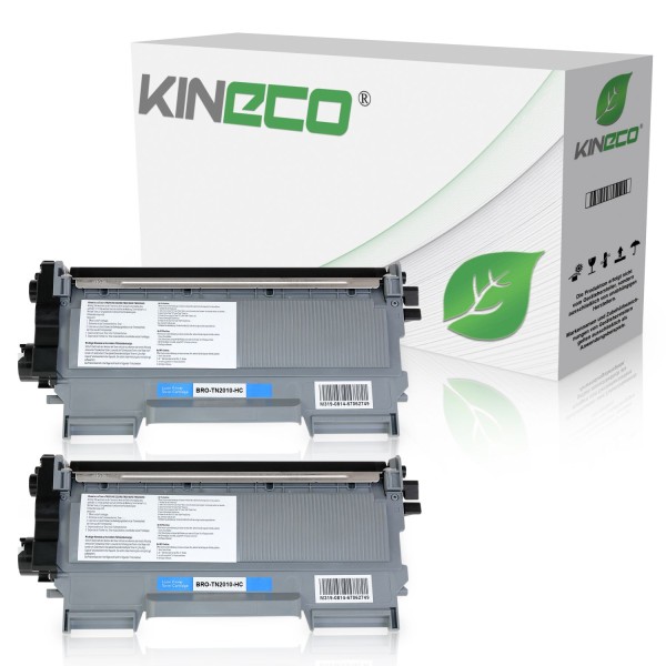2 Toner kompatibel zu Brother TN-2010 XL Schwarz