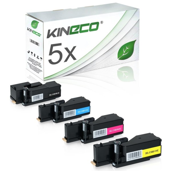 Kineco Multipack 5 Toner Dell C1660 HC 2-1-1-1