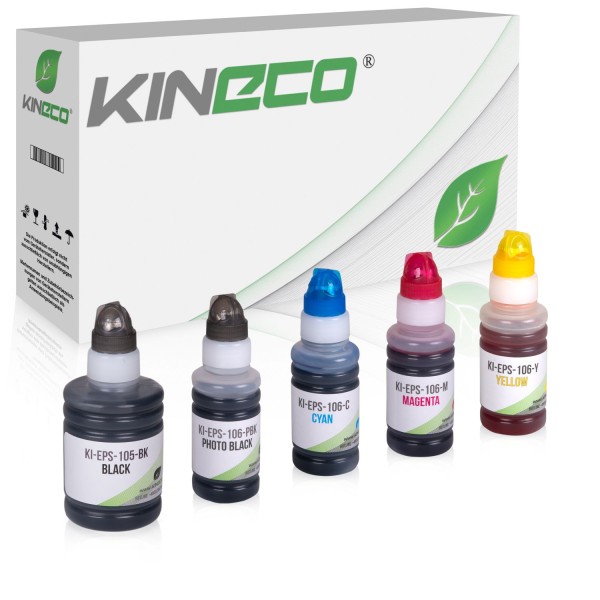 5 Tintenpatronen kompatibel zu Epson EcoTank XL