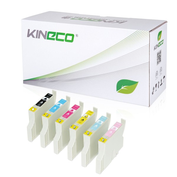 Kineco 6 Tintenpatronen kompatibel zu Epson T0331-T0336 Stylus Photo 950 XL