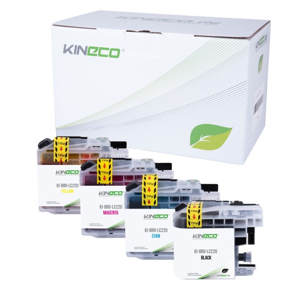 Kineco Set 4 Patronen kompatibel zu Brother LC22U