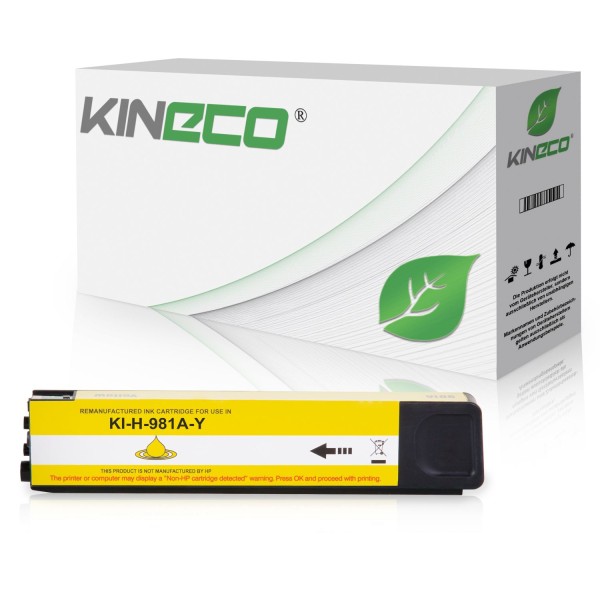 Kineco Tintenpatrone kompatibel zu HP 981A J3M70A Yellow