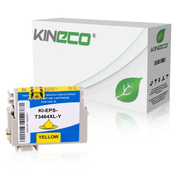 Tintenpatrone kompatibel zu Epson Pro WF3720 T3464 C13T34644010 XL Yellow