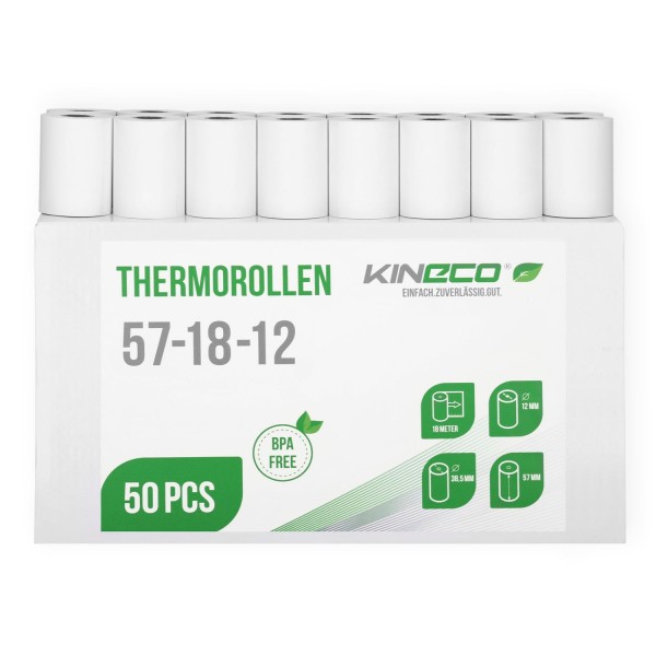 Kassenrollen 50x 57mm x 18m x 12mm 38,5mm