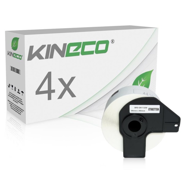 Kineco Multipack 4 Etiketten Brother DK11208 38x90mm