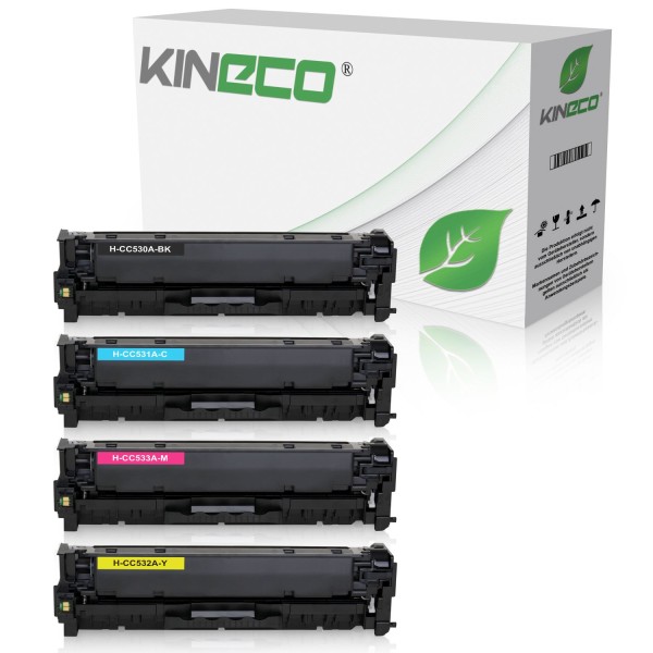 4 Toner kompatibel zu HP CC530A-CC533A XL