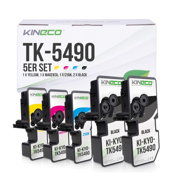Kineco Set 5 Kyocera Toner kompatibel zu TK5490 2-1-1-1