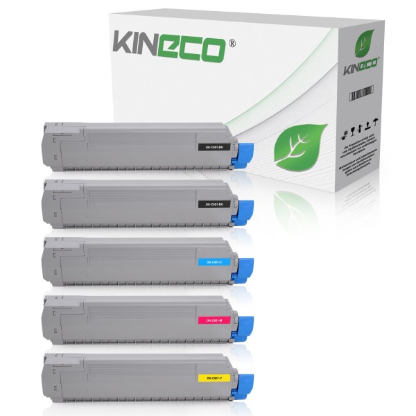 Kineco 5 Toner kompatibel zu OKI C801 C821 XL