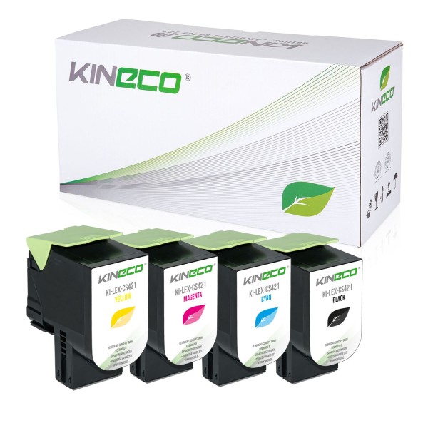 Kineco Set 4 Toner kompatibel zu Lexmark CS421