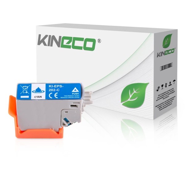 Kineco kompatibel für Epson Tintenpatrone C13T02F24010 / 202 Cyan