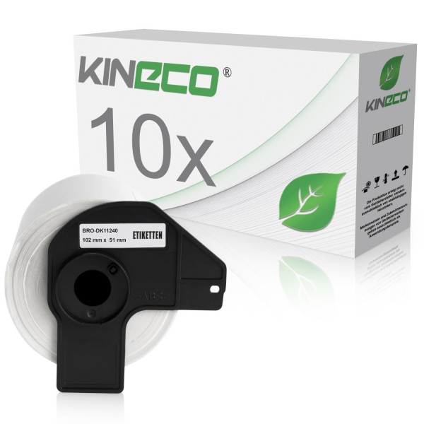 10x Etiketten kompatibel zu Brother DK-11240, 102mm x 51mm