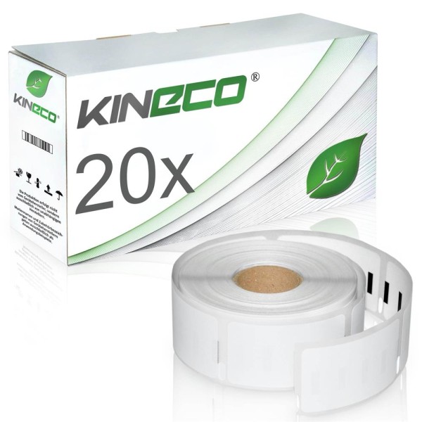 Kineco 20 Etiketten kompatibel zu Dymo 11355 S0722550 19x51mm