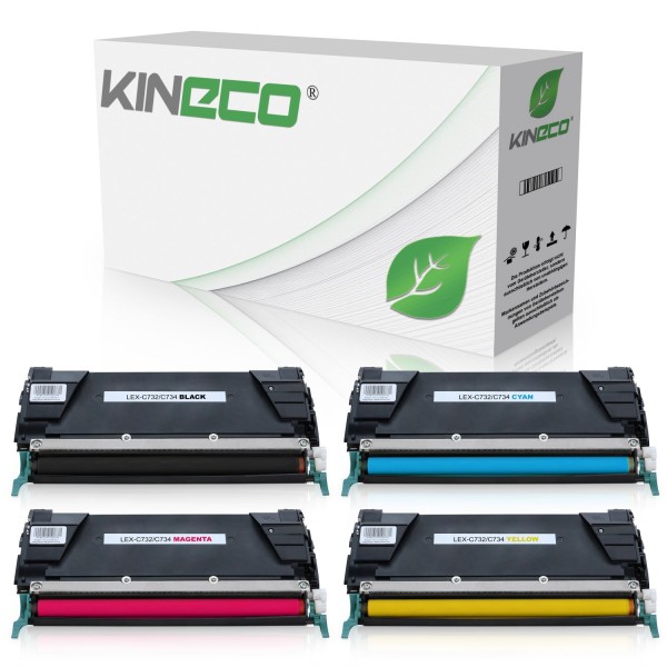 4 Toner kompatibel zu Lexmark C732 C734 XL