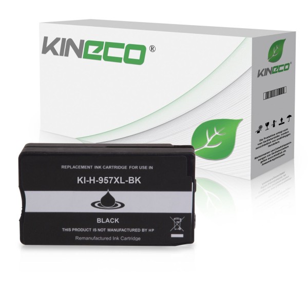 Tintenpatrone kompatibel zu HP 957XL L0R40AE XXL Schwarz