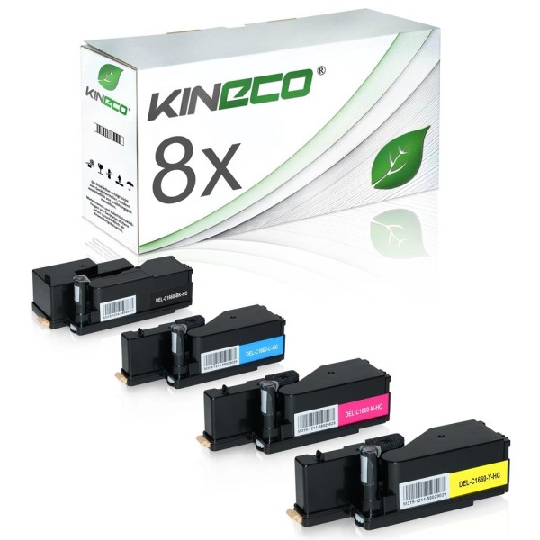 Kineco Multipack 8 Toner Dell C1660 HC 2-2