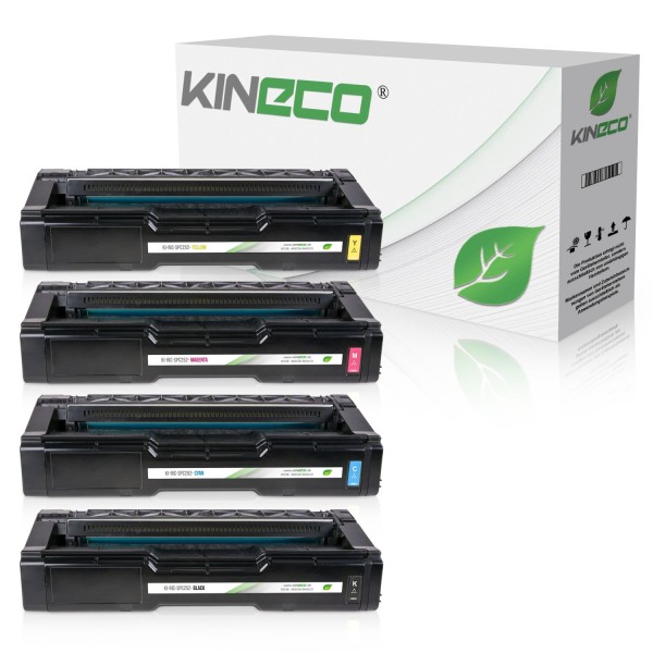 Kineco Set 4 Toner kompatibel zu Ricoh SPC252 HC