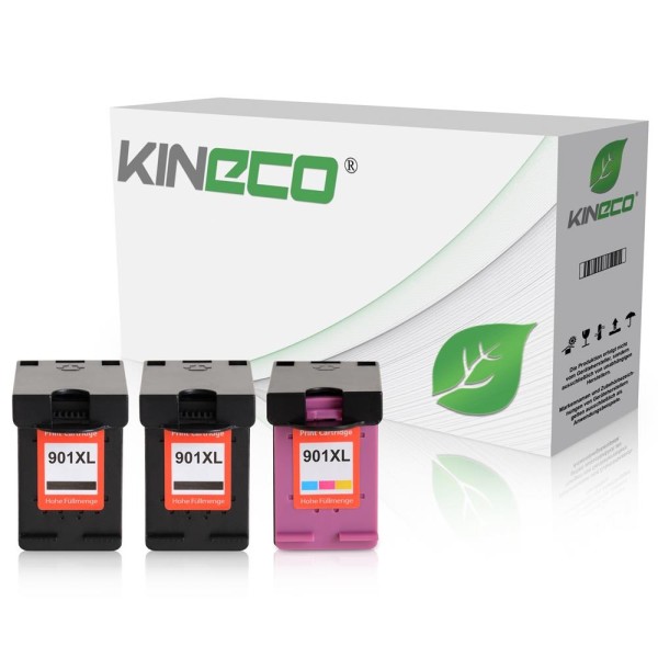 Kineco Multipack 3 Patronen HP Nr.901 XL CC654AE CC656AE