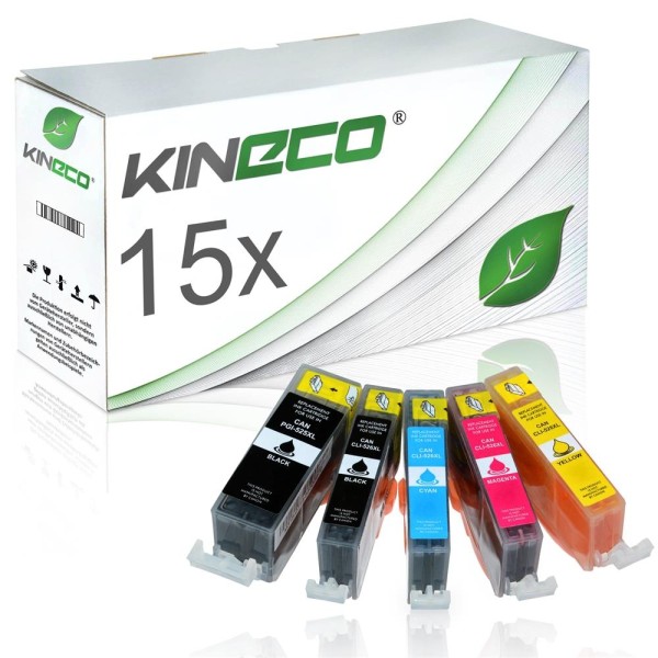 Kineco Multipack 15 Patronen Canon PGI525 CLI526