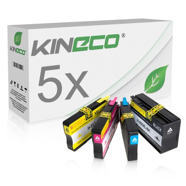 Kineco Multipack 5 Tintenpatronen für HP 953XL 2-1-1-1