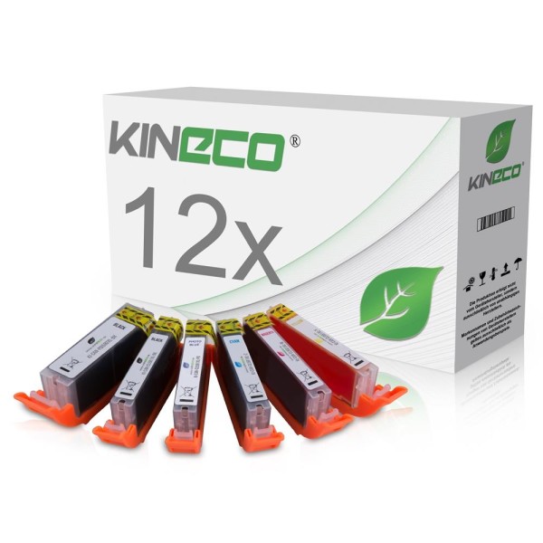 Kineco Multipack 12 Patronen für Canon PGI580/CLI581XXL