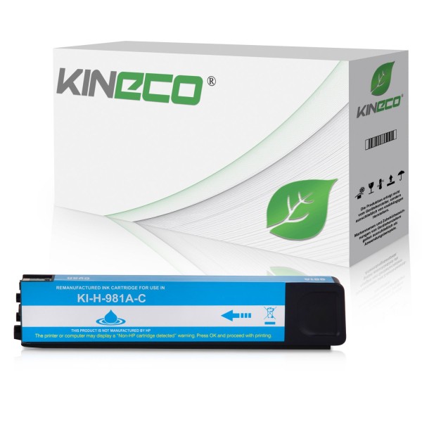 Kineco Tintenpatrone kompatibel zu HP 981A J3M68A Cyan