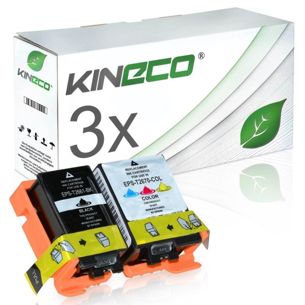 Kineco Multipack 3 Patronen Epson Stylus T2661 T2670