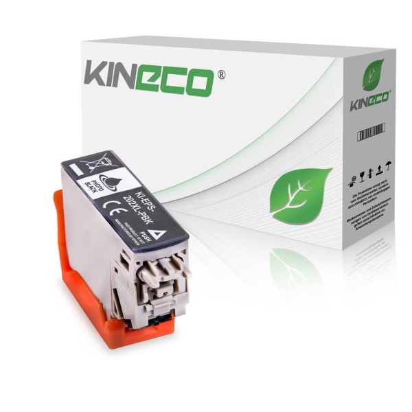Kineco kompatibel für Epson Tintenpatrone C13T02H14010 / 202XL Photo Schwarz [XL Füllmenge]