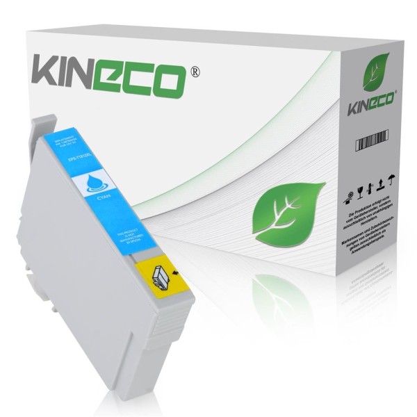 Kineco kompatibel für Epson Tintenpatrone C13T18124010 / 18XL Cyan [XL Füllmenge]
