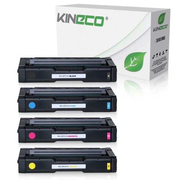 Kineco Set 4 Toner kompatibel zu Ricoh SPC231 310 HC