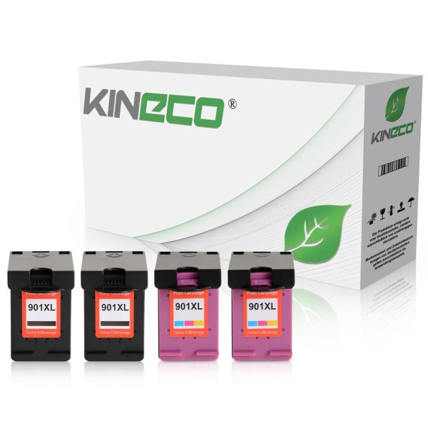 Kineco Multipack 4 Patronen HP Nr.901 XL CC654AE CC656AE