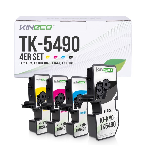 Kineco Set 4 Kyocera Toner kompatibel zu TK5490 1-1-1-1